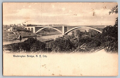 #ad New York City New York Old Washington Bridge Vintage Postcard Unposted $5.94