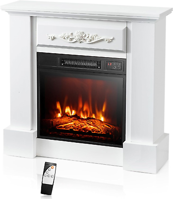 #ad Electric Fireplace with Mantel 1400W Freestanding Mantel Fireplace Heater with $329.99