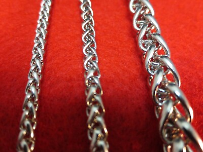 #ad 3 4 7 MM Mens 16 60quot; STAINLESS STEEL SILVER BRAIDED WHEAT ROPE CHAIN NECKLACE $9.36