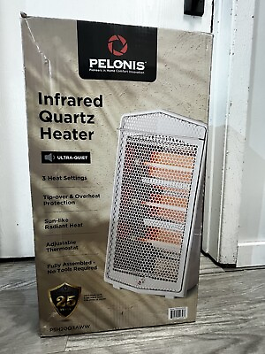 #ad #ad Pelonis 1500W Electric Quartz Radiant Heater with 3 Heat Settings PSH20Q3A White $44.99