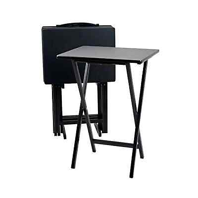 #ad Mainstays Indoor Folding Table Set of 4 in Black L19 x W15 x H26 inches. 4 Table $45.09