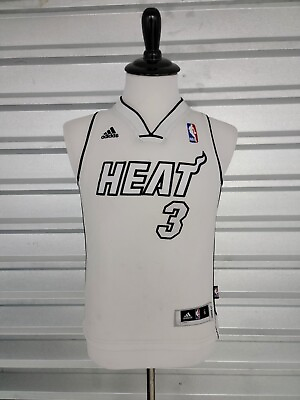 #ad Miami Heat Dwayne Wade #3 White Hot Heat Jersey Adidas Small $40.00