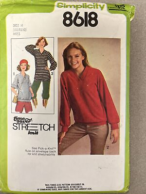 #ad Simplicity Pattern 8618 Vintage Sweater Sweatshirt Tunic Size 6 8 10 Uncut $9.51