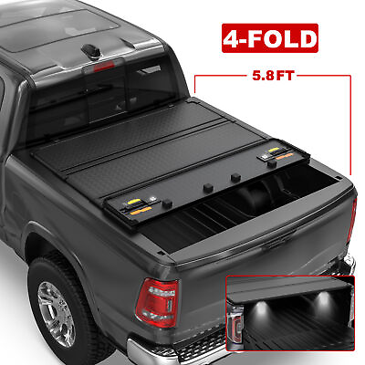 #ad 4 Fold 5.8FT Hard Truck Tonneau Cover For 2019 2024 Chevy Silverado GMC Sierra $424.79