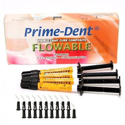 #ad Prime Dental Flowable Light Cure Dental Composite 4 Syringe Kit A2 $25.45