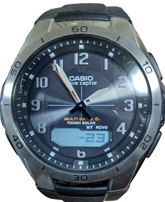 #ad Casio Wave Ceptor Analog Digital Stainless Steel Men#x27;s Watch WVA M640 1AJF $40.00