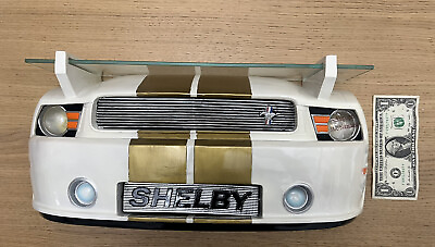 #ad White gold Shelby GT500 Wall Shelf w Battery Powered LED Headlights $199.00