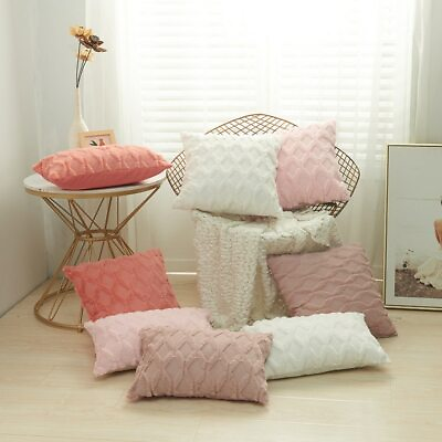 #ad 2Ps Luxury Cushion Soft Plush Pillow Covers velvet Decorative Sofa Throw Case $12.90