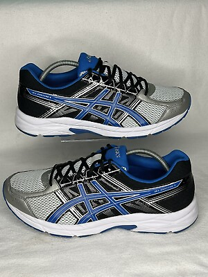 #ad Asics Gel Contend 4 Mens 11 4E Wide Running Shoes T716N Black Blue White $29.00