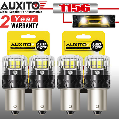 #ad 4x 1156 16SMD LED Tail Brake Stop Backup Reverse Turn Signal Lights Bulbs White $22.99