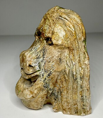 #ad Antique Carved Stone Lion Face RARE Original Single Book End Statue Sculpture $160.97