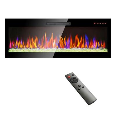 #ad #ad Amucolo Wall Mounted Electric Fireplaces 18.6quot;X50quot;X4.3quot; Remote Control Black $348.38