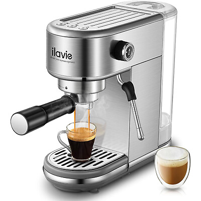 #ad ILAVIE 20Bar 1450W Espresso Machine Stainless Home Latte Cappuccino Coffee Maker $129.99