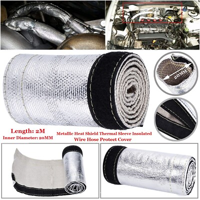 #ad 2M Fuel Line Heat Shield Thermal Sleeve Insulation Wire Hose Cover Protector $19.65