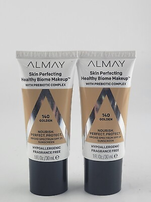 #ad 2 PACK ALMAY SKIN PERFECTING HEALTHY BIOME MAKEUP FRAGRANCE FREE 140 GOLDEN $9.56