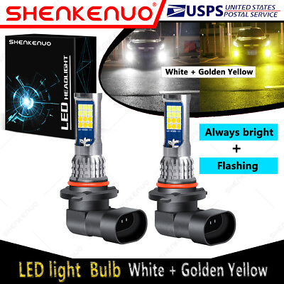 #ad For GMC Sierra 1500 HD 2500 HD 03 06 LED Fog Bulbs Flash Dual Color WhiteYellow $17.99