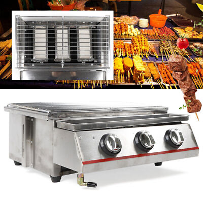 #ad 3 Burners Outdoor Gas BBQ Grill Cooking Barbecue Garden Patio Stainless Steel $76.95