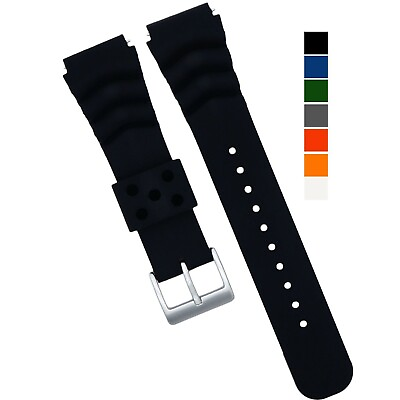 #ad Soft Silicone Watch Band Divers Style Replacement Strap Quick Release 7S26 $9.00