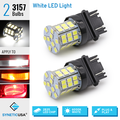 #ad 2x 3157 6000K White 45 SMD 195LM Reverse Backup LED Lamp Light Bulbs 3047LL 3155 $6.62