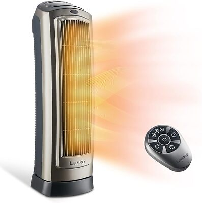 #ad Oscillating Digital Ceramic Tower Heater for Home with Adjustable Thermostat $64.39