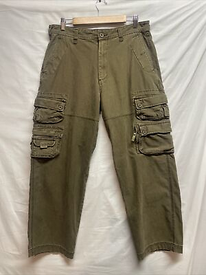 #ad Vtg Old Navy 94 Issue Green Cargo Pants Mens 34 X 29 Y2k Utility Workwear Army $30.00