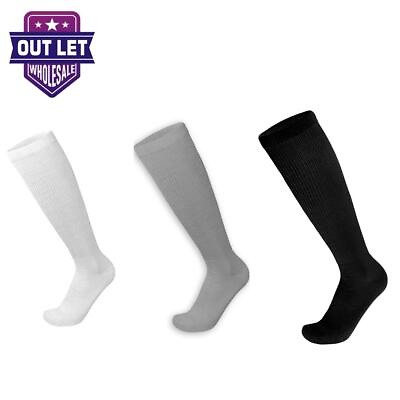 #ad 12 Pairs Mens Diabetic Over The Calf Socks Compression Knee High Cotton Socks $29.99