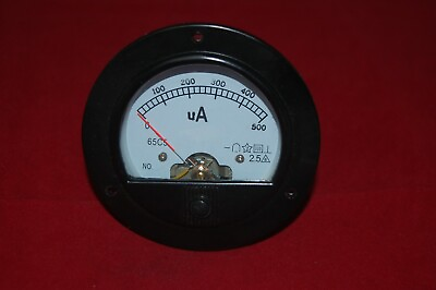 #ad DC 0 500uA Round Analog Ammeter Panel AMP Current Meter Dia. 90mm Direct Connect $12.88