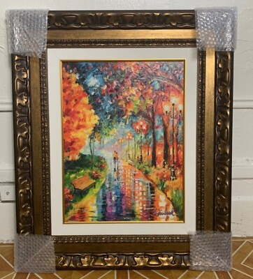 #ad quot;Watery Streetquot; by Daniel Wall 30”X26” Framed Giclee Print Abstract Scene  $1100.00