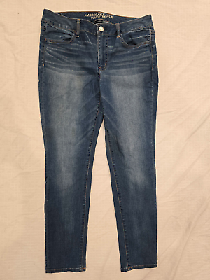 #ad Womens 14 American Eagle Super stretch jeans: jegging fit medium wash $15.00