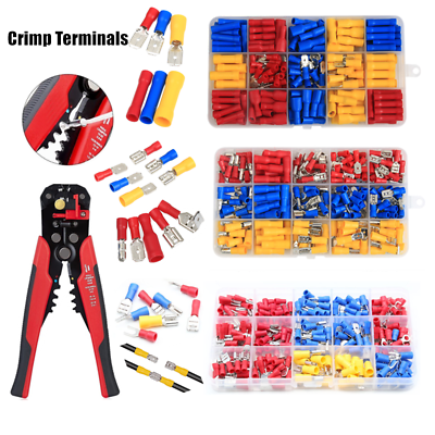#ad 300 222PCS Insulated Assorted Electrical Wire Connectors Crimp Terminals Set Kit $19.99