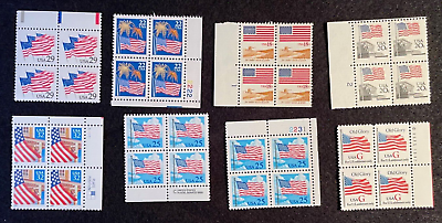 #ad US Stamps VARIOUS American Flags 1981 1995 Patriotic Stamps $4.00