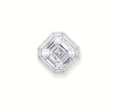 #ad Huge Magnificent Colorless White Asscher amp; Round Cut Lab Created Diamonds Brooch $399.00