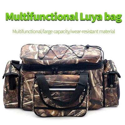 #ad Waterproof Fishing Bag Nylon Large Capacity Multi Purpose Two Layer Shoulder $28.99