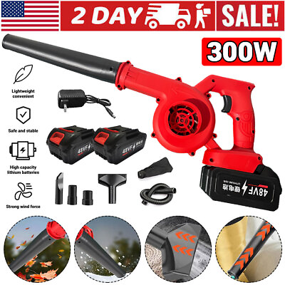 #ad 48VF Cordless Leaf Blower Electric Mini Air Lightweight Handheld With 2 Battery $40.99