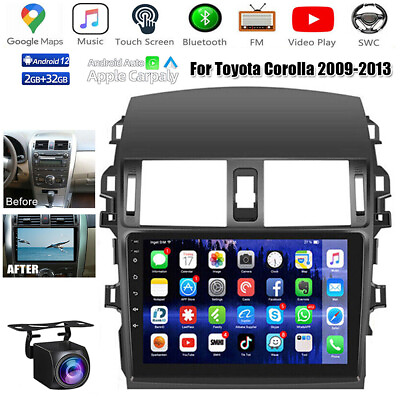 #ad #ad For Toyota Corolla 2009 2013 Car GPS Radio Stereo Carplay Player BT USB Camera $120.00
