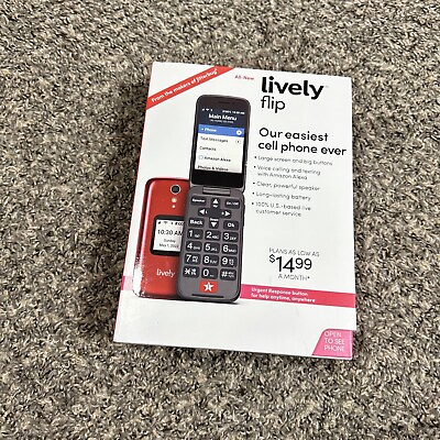 #ad Lively Jitterbug Flip2 Flip Cell Phone for Seniors RED New $49.99