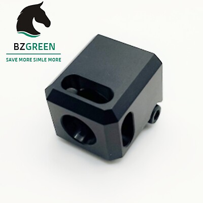 #ad 1 2x28 TPI 9mm Muzzle Brake Compensator Clamp On Black Aluminum For Glock CC $19.99