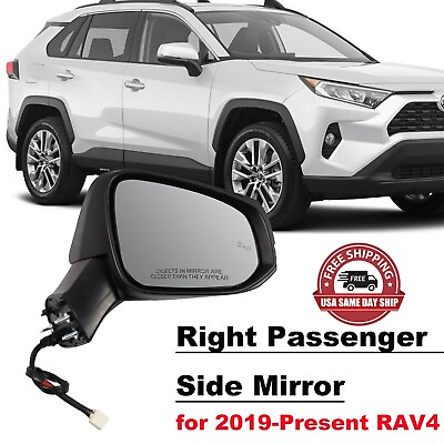 #ad BSM Side View Mirror For 19 24 Toyota RAV4 Heated Turning Lamp Right Passenger $79.16