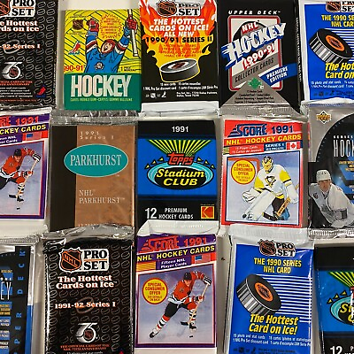 #ad 100 Vintage Hockey NHL Cards In Factory Sealed Packs Unopened Pack Lot Gretzky $16.99