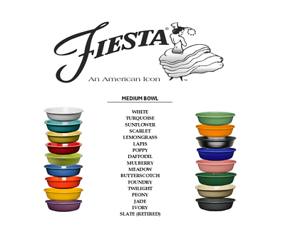 #ad NEW FiestaWare Medium Bowl CHOOSE COLORS amp; QTY **READ DESCRIPTION** $7.00