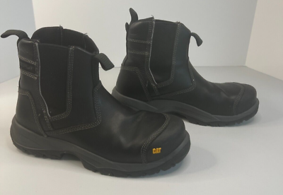 #ad Caterpillar Cat Safety Boots Propane Steel Toe Black Mens Size 9W $99.99