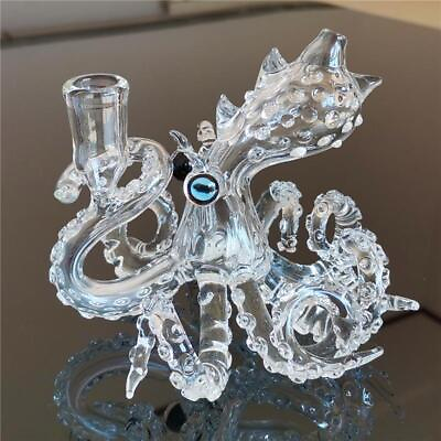 #ad Octopus Glass Bong Water Pipe 14.4mm Male Joint Handmade Craft Heady Bongs $139.00