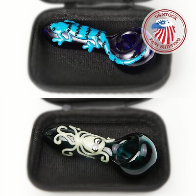 #ad Pack of 2 4quot; Tobacco Smoking Glass Pipe Collectible Handmade Pipes with Box $20.69