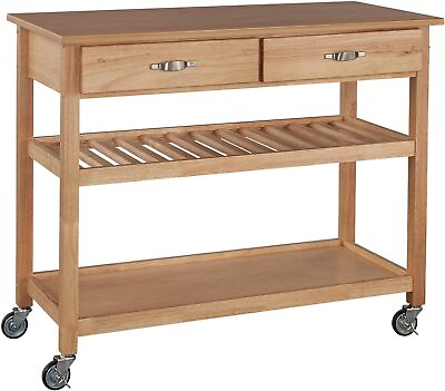 #ad #ad Homestyles Solid Wood Kitchen Cart 44 Inch Width Natural $765.22