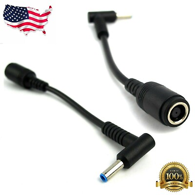 #ad DC Power Charger Converter Adapter Cable 7.4mm To 4.5mm For HP Dell Blue Tips $3.89