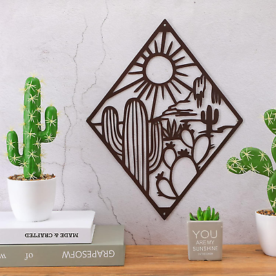 #ad Metal Art Home Decor Cactus Wall Natural Themed Plant Modern for Office Living $20.06
