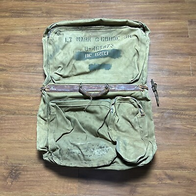#ad WW2 B 4 Flight Military Officers Garment Bag Atlantic Products Corp Suitcase $69.90