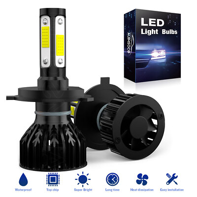 #ad 9003 H4 LED Headlight Bulbs Kit 60W 4000LM Hi Lo Beam White Super Bright $29.99