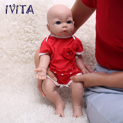 #ad IVITA 17#x27;#x27; Soft Silicone Reborn Baby Doll Girl Fullbody Vivid Silicone Doll $90.30