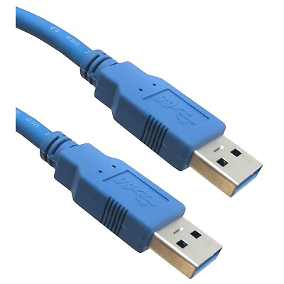 2 PACK 2ft High Quality USB 3.0 Cable Male to Male Blue $4.04
